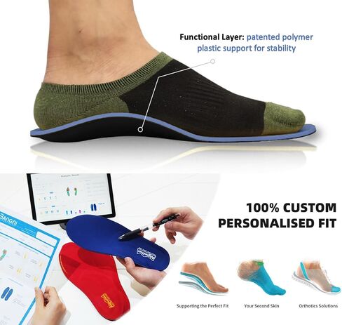 SprinSole custom orthotics | 100% personalized pain-relief insoles with extra arch support for plantar fasciitis, flat foot and high arch | Perfect for all-day walking | Convenient phone based Foot Scan to fit - iOS TrueDepth scan mode in Saudi Arabia