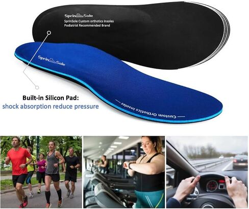 SprinSole custom orthotics | 100% personalized pain-relief insoles with extra arch support for plantar fasciitis, flat foot and high arch | Perfect for all-day walking | Convenient phone based Foot Scan to fit - iOS TrueDepth scan mode in Saudi Arabia