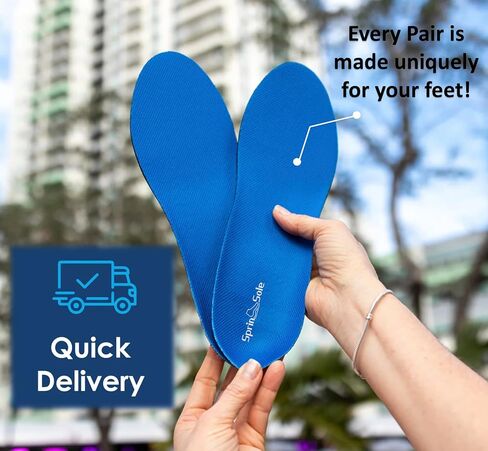SprinSole custom orthotics | 100% personalized pain-relief insoles with extra arch support for plantar fasciitis, flat foot and high arch | Perfect for all-day walking | Convenient phone based Foot Scan to fit - iOS TrueDepth scan mode in Saudi Arabia