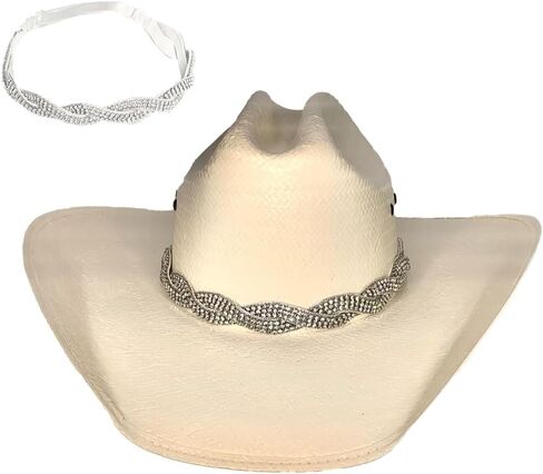 Crystal Hatband & Beadband ، وملتوية الخيوط ، و Cowboy Hat Jewelery ، Silver & Shimmery in Saudi Arabia