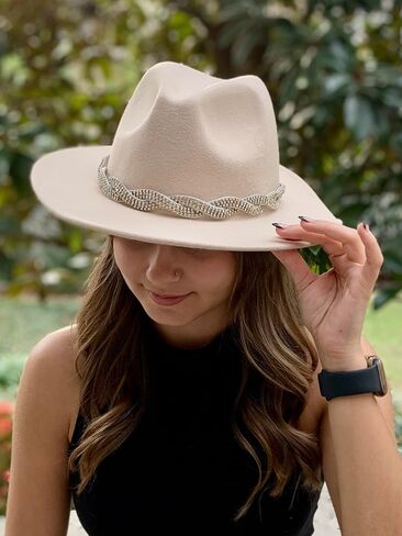 Crystal Hatband & Beadband ، وملتوية الخيوط ، و Cowboy Hat Jewelery ، Silver & Shimmery in Saudi Arabia