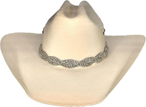 Crystal Hatband & Beadband ، وملتوية الخيوط ، و Cowboy Hat Jewelery ، Silver & Shimmery in Saudi Arabia
