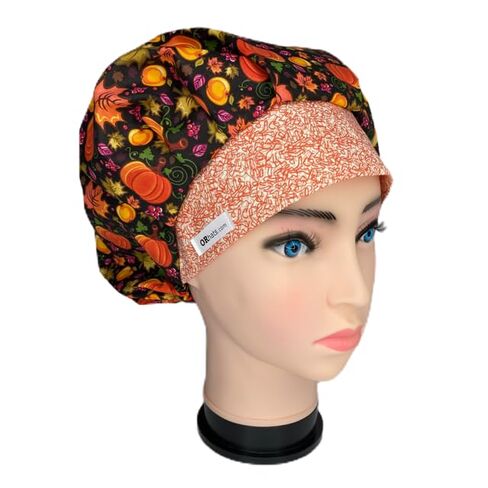 Bouffant Scrub Cap Pumpkin Spice Scrub Hat OR Hats Womens Christmas Scrub Caps in Kuwait