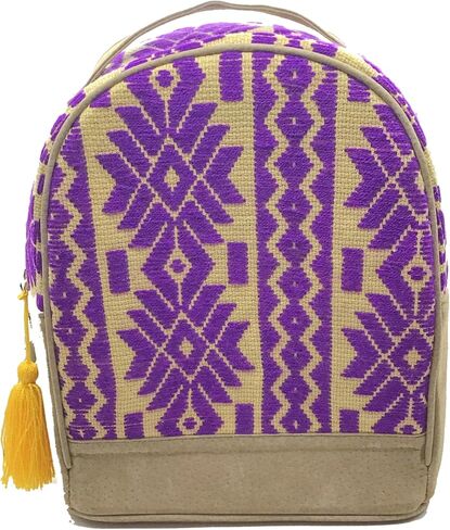 Backpack "Luisa", made by Jühue Artesanal, handmade backpack made in Mexico, Lilac backpack, hand embroidery, unique piece, embroidered backpack, Mexican embroidery, Made in Mexico in Saudi Arabia