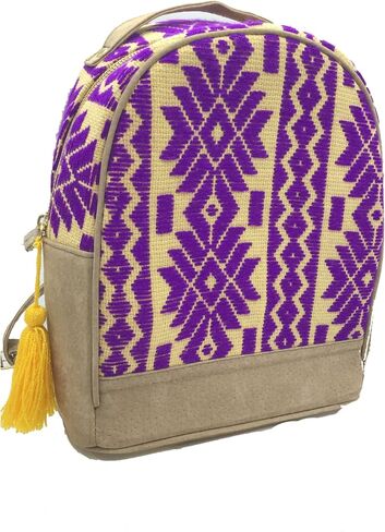 Backpack "Luisa", made by Jühue Artesanal, handmade backpack made in Mexico, Lilac backpack, hand embroidery, unique piece, embroidered backpack, Mexican embroidery, Made in Mexico in Saudi Arabia