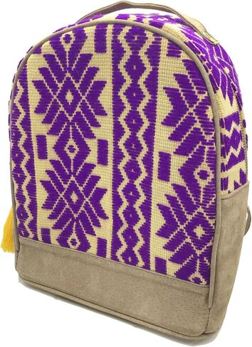 Backpack "Luisa", made by Jühue Artesanal, handmade backpack made in Mexico, Lilac backpack, hand embroidery, unique piece, embroidered backpack, Mexican embroidery, Made in Mexico in Saudi Arabia