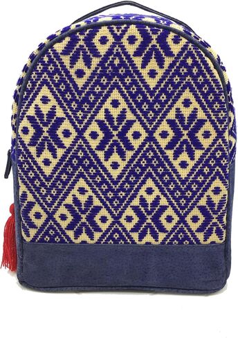 Backpack "Luisa", made by Jühue Artesanal, handmade backpack made in Mexico, Blue backpack, hand embroidery, unique piece, embroidered backpack, Mexican embroidery, Made in Mexico in Saudi Arabia