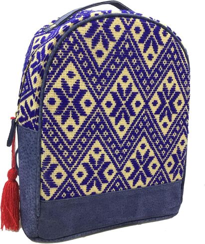 Backpack "Luisa", made by Jühue Artesanal, handmade backpack made in Mexico, Blue backpack, hand embroidery, unique piece, embroidered backpack, Mexican embroidery, Made in Mexico in Saudi Arabia