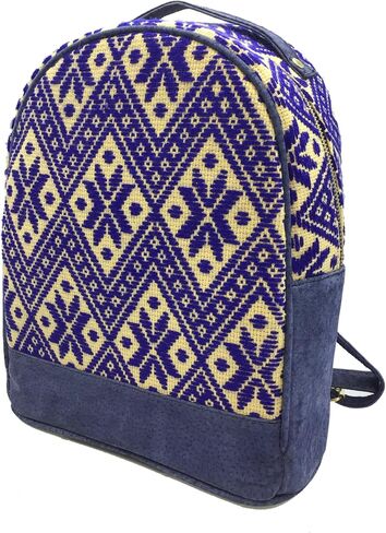 Backpack "Luisa", made by Jühue Artesanal, handmade backpack made in Mexico, Blue backpack, hand embroidery, unique piece, embroidered backpack, Mexican embroidery, Made in Mexico in Saudi Arabia