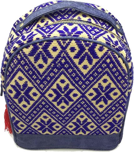 Backpack "Luisa", made by Jühue Artesanal, handmade backpack made in Mexico, Blue backpack, hand embroidery, unique piece, embroidered backpack, Mexican embroidery, Made in Mexico in Saudi Arabia