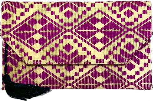 Clutch Bag "Juana", made by Jühue Artesanal, handmade bag made in Mexico, Wine clutch bag, Hand embroidery, unique piece, Embroidered clutch bag, Mexican embroidery, Made in Mexico in Saudi Arabia