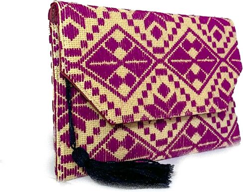 Clutch Bag "Juana", made by Jühue Artesanal, handmade bag made in Mexico, Wine clutch bag, Hand embroidery, unique piece, Embroidered clutch bag, Mexican embroidery, Made in Mexico in Saudi Arabia
