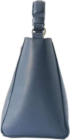 Yaya Leather Bucket Bag - Navy Blue, Genuine Pebbled Cowhide Leather Crossbody Purse for Women | Handmade in Mexico | Top Handle & Detachable Strap | Tin Marin Artisan Bag in Saudi Arabia