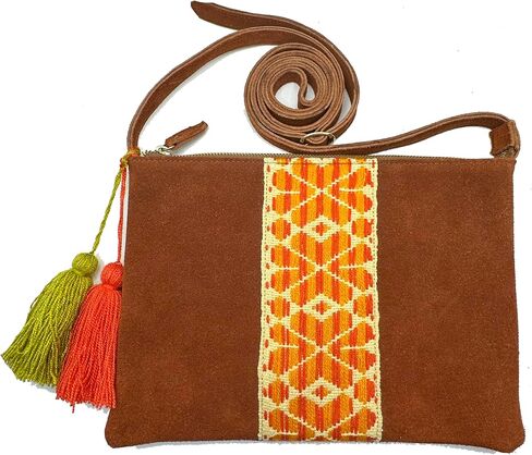 Crossbody "Vicenta", made by Jühue Artesanal, Made in Mexico, Black bag, handembroidery, unique piece, Embroidered bag, Mexican embroidery, Handmade, Suede Crossbody, Crossbody embroidery in Saudi Arabia