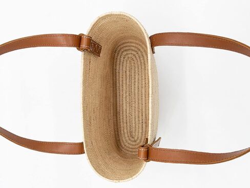 FRENCH BASKET luxury raffia bag with leather handles, beach bag, straw bag, summer bag in Saudi Arabia