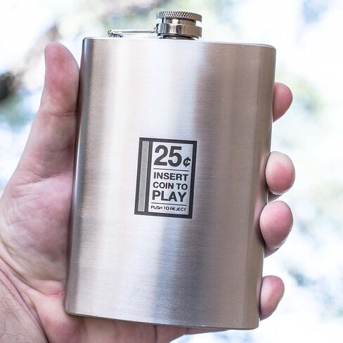8oz Insert Coin To Play Stainless Steel flask in Saudi Arabia