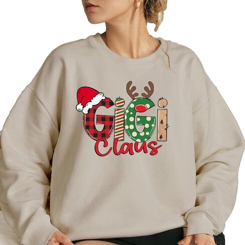 مخصص Gigi Claus Sweatshirt ، عيد الميلاد Mimi Nana Claus Sweatshirt ، هدية للأم ، الجدة ، ماما ماما ساينشيرت in Saudi Arabia
