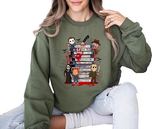 Cute Spooky Season Sweater,Halloween Sweatshirt, Womens Halloween Tshirt, Cute Fall Shirt, Gift For Halloween Tee, Spooky Season Shirt Gift in Saudi Arabia
