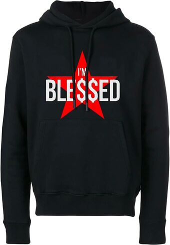 I'm Blessed Men's Unisex Pull over Sweat shirt Hoodie (Grey, Large) in Saudi Arabia