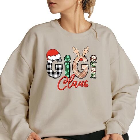 Custom Gigi Claus Sweatshirt, Christmas Mimi Nana Claus Sweatshirt, Gift for Mom, Grandma, Custom Mama Sweatshirt in Saudi Arabia