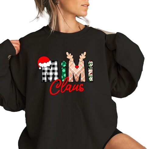 Custom Gigi Claus Sweatshirt, Christmas Mimi Nana Claus Sweatshirt, Gift for Mom, Grandma, Custom Mama Sweatshirt in Saudi Arabia