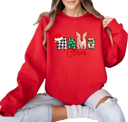 Custom Gigi Claus Sweatshirt, Christmas Mimi Nana Claus Sweatshirt, Gift for Mom, Grandma, Custom Mama Sweatshirt in Saudi Arabia