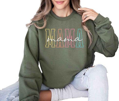 Mama Sweatshirt For Mothers Day Gift From Daughter, Mama Sweatshirt For Birthday Gift For Her, Baby Shower Gift, Mom Pregnancy Gift in Saudi Arabia