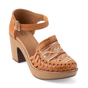 Mexican Braided Leather Platform Huarache Sandals for Women - Handmade Brown Shoes - Model 01CU (8) in Saudi Arabia