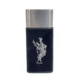 Cigar Case with Cutter - Apollo God of music and art - Leather (Black/Silver) in Saudi Arabia