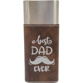 Cigar Case with Cutter - Best Dad Ever - Leather (Black/Silver) in Saudi Arabia
