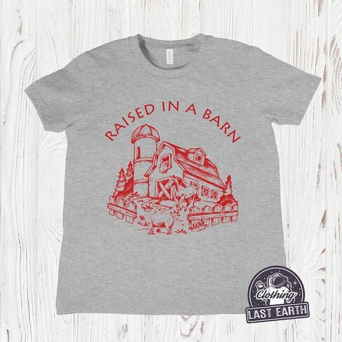 نشأت في قميص حظيرة مضحك قميص مزارع قميص مزارع هدية ودية مزرعة قميص الفكاهة tshirts تي شيرت الرسم الخمر in Saudi Arabia