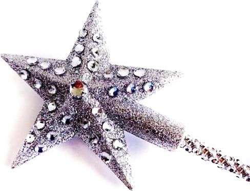 Glinda The Good Witch Silver Star Rhinestone Wand 37" Fairy, Cosplay, Glenda, Galinda in Saudi Arabia