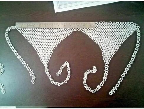 Chainmail Halter Top, Medieval Style Armor Design, Silver Metal Links in Saudi Arabia