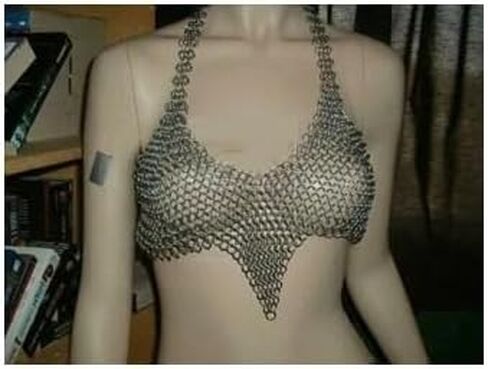 Chainmail Halter Top, Medieval Style Armor Design, Silver Metal Links in Saudi Arabia