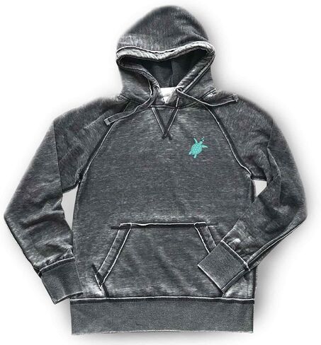 هودي سلحفاة البحر | شاطئ من النوع الثقيل | Sea Marine Life Bonfire Hoodie | Aqua Mint Turquoise | جودة ناعمة خفيفة الوزن مريحة ، رمادي داكن (XL) in Saudi Arabia