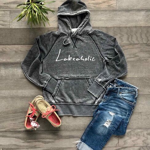 Lakeaholic Hoodie Lake Life Bum Bonfire Hoodie ناعمة خفيفة الوزن بقلع قميص in Kuwait