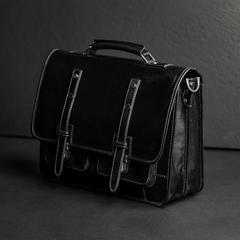 Time Resistance Leather Briefcase – Italian Handmade Leather Laptop Bag – Briefcase Convertible into Backpack in Saudi Arabia