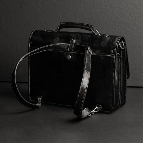 Time Resistance Leather Briefcase – Italian Handmade Leather Laptop Bag – Briefcase Convertible into Backpack in Saudi Arabia
