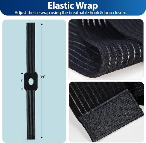 Ice Bag Packs, Ohuhu 3 Pack [11" 9" 6"] Reusable Ice Bags for Injuries with a Adjustable Wrap, Hot & Cold Therapy and Pain Relief for Knee Leg Injury, 4-Pack (6"/9"/11"), No-Leak Waterproof Ice Bag in Kuwait