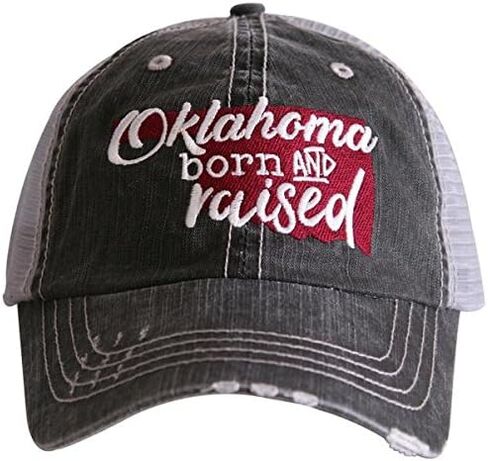 Oklahoma Born & Raised Trucker hat in Saudi Arabia