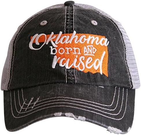 Oklahoma Born & Raised Trucker hat in Saudi Arabia