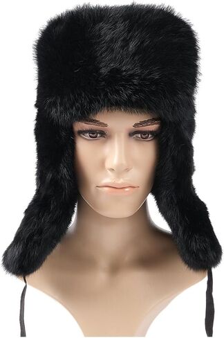 الصياد قبعة الرجال الروسية Ushanka قبعة فرو الأرنب الصناعي الطيار إيرفلاب قبعة يندبروف قبعة لفصل الشتاء الصيد التزلج in Kuwait
