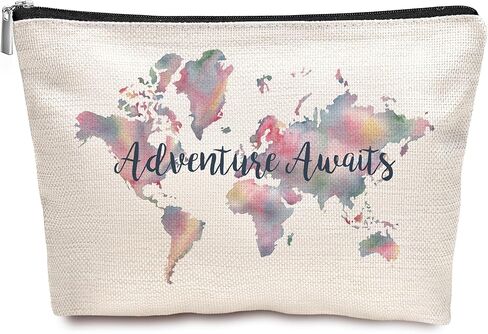 World Map Makeup Bag - Adventure Awaits, in Saudi Arabia