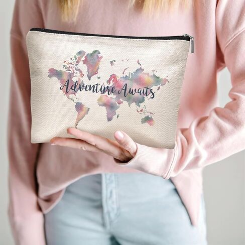 World Map Makeup Bag - Adventure Awaits, in Saudi Arabia