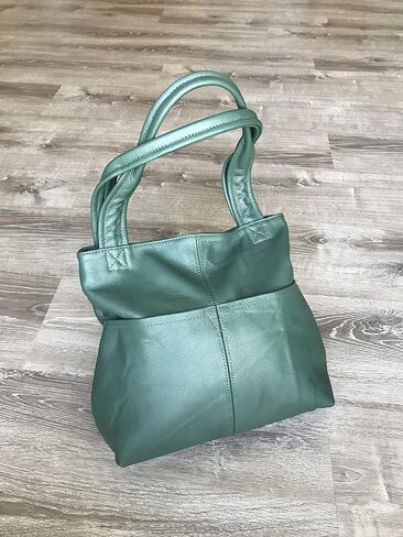 Fgalaze Green Leather Bag Everyday Women Fashion Handmade Handbags and Purses, Cloe in Saudi Arabia