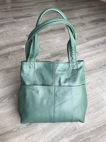 Fgalaze Green Leather Bag Everyday Women Fashion Handmade Handbags and Purses, Cloe in Saudi Arabia