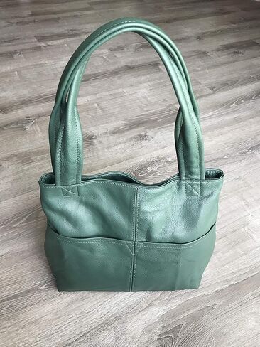 Fgalaze Green Leather Bag Everyday Women Fashion Handmade Handbags and Purses, Cloe in Saudi Arabia