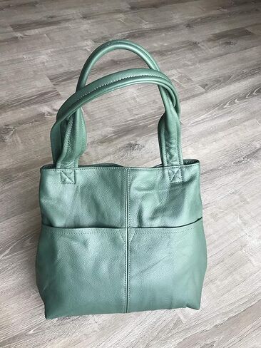 Fgalaze Green Leather Bag Everyday Women Fashion Handmade Handbags and Purses, Cloe in Saudi Arabia