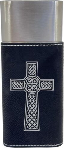 علبة السيجار مع القاطع - Celtic Cross - Leather (Black/Silver) in Saudi Arabia