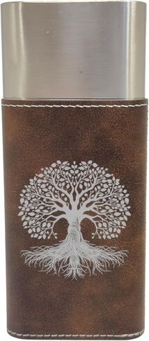 Cigar Case with Cutter - Celtic Tree of LIfe - Leather (Rustic/Silver) in Saudi Arabia